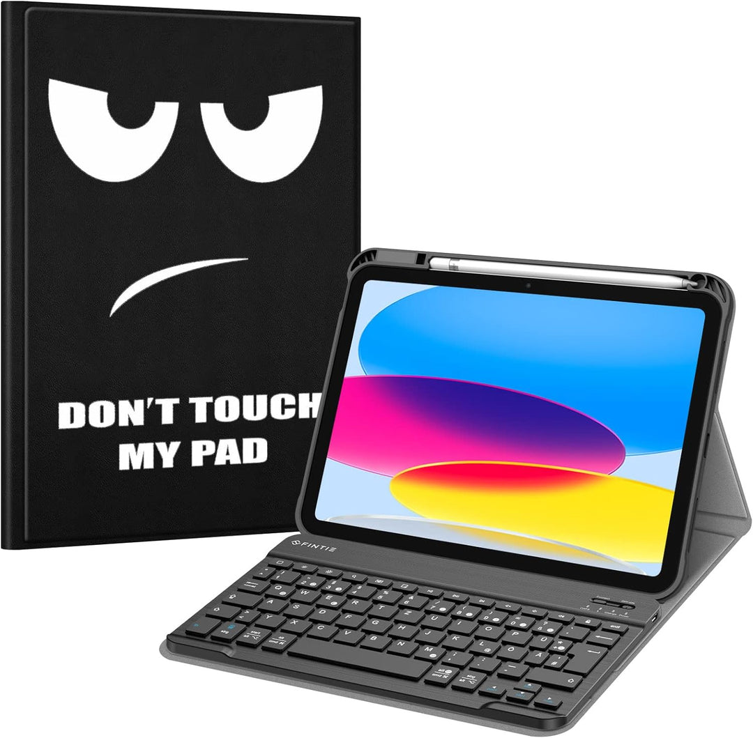Fintie Tastatur Hülle für iPad 10. Generation 2022 (10.9 Zoll), Schutzhülle mit TPU Rückschale, Penc