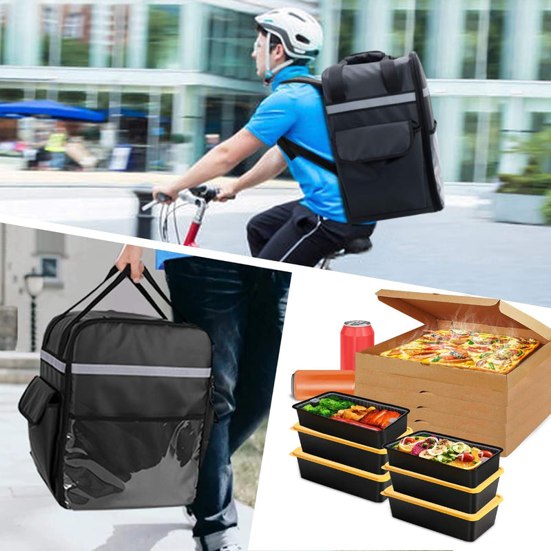 Trunab Insulated Food Delivery Backpack with Removable Dividers, Waterproof Racksack for Bike Delive