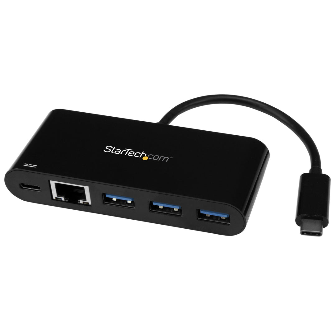 StarTech.com USB-C auf Ethernet Adapter mit 3 Port USB 3.0 Hub und Stromversorgung - USB-C GbE Adapt