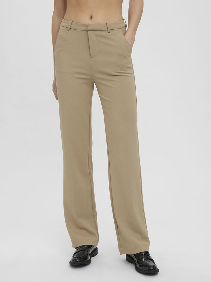 VERO MODA Female Hose VMZAMIRA Mittlere Taille Hose XS / 34L Silver Mink, XS / 34L Silver Mink