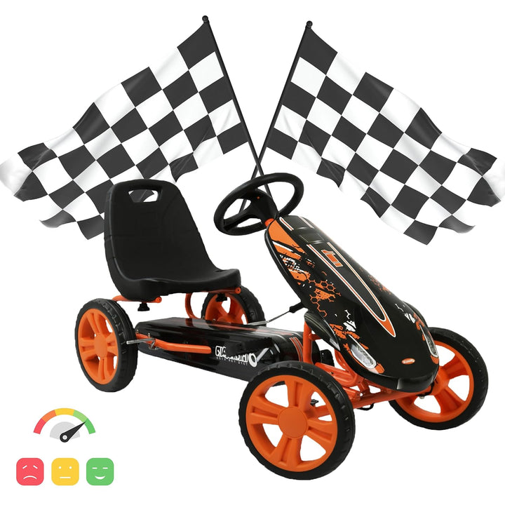 hauck Go-Kart Speedster für Kinder ab 4 Jahren bis 50 kg Köpergrösse 90-110 cm, Tretauto mit Handbre