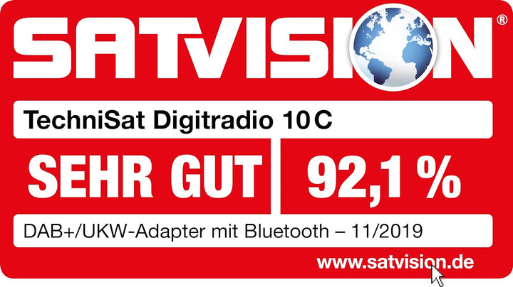 TechniSat DIGITRADIO 10 C - DAB+ Digitalradio Adapter (Farb-Display, Bluetooth, Fernbedienung, Wecke