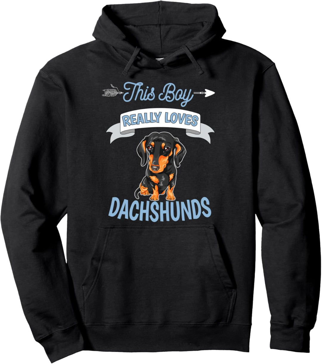 Dieser Junge liebt Dackel wirklich Geschenk Dackel Pullover Hoodie
