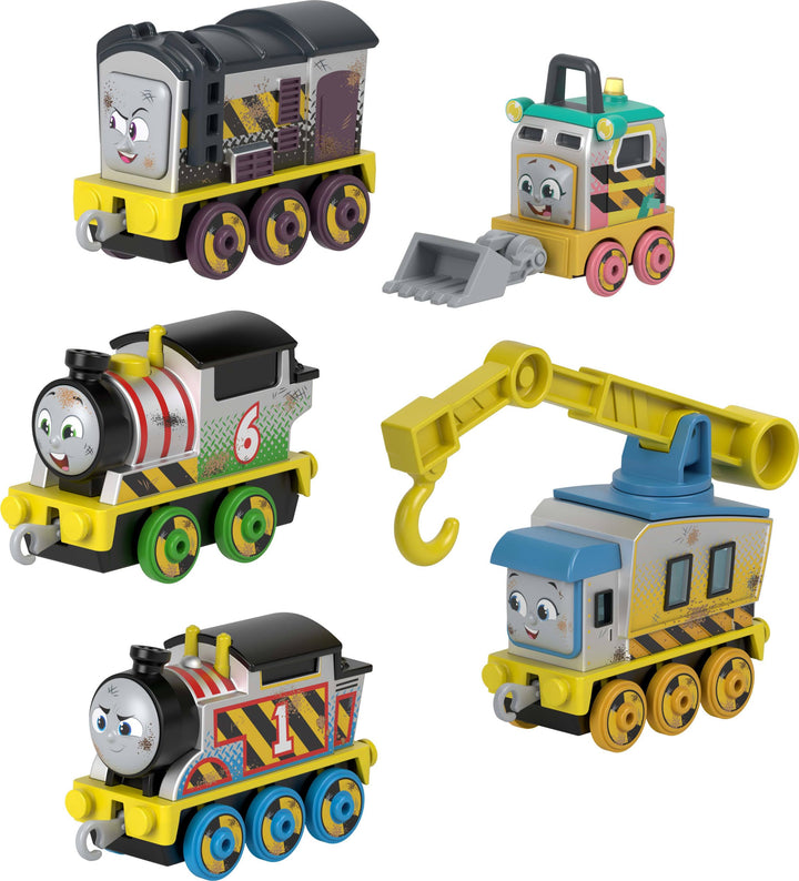 Thomas & seine Freunde Die-Cast-Fahrzeugset Bautrupp, 5 Spielzeug-Lokomotiven zum Schieben für Kinde