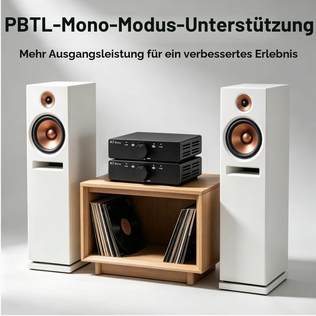 3E Audio A7Mono Stereo Leistungsverstärker TPA3255 1x480W PBTL Next Generation Hi-Fi Audio mit verbe