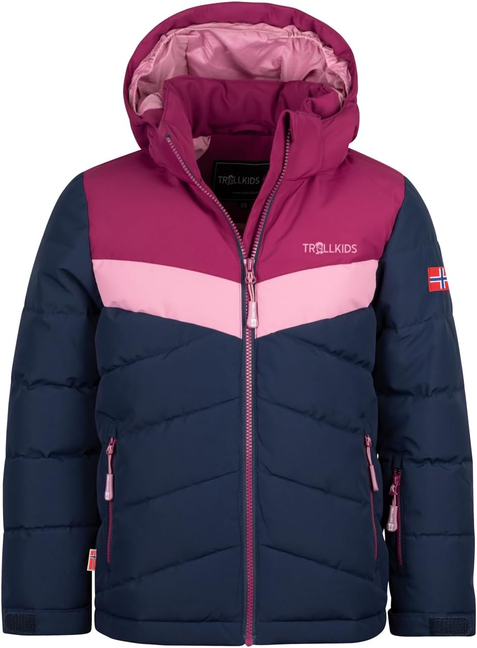 Trollkids Mädchen Winterjacke Gryllefjord 98 Marineblau/Violett, 98 Marineblau/Violett