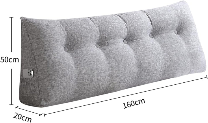 Keilkissen, dreieckig, Nackenrolle, grosses Rückenkissen, Baumwolle und Leinen, Leseständer für Bett