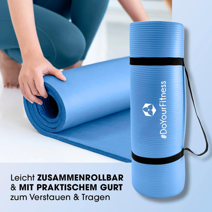 #DoYourFitness Fitnessmatte rutschfest | 183x61cm oder XXL 190x100cm | 0,8-2cm hoch | Gelenkschonend