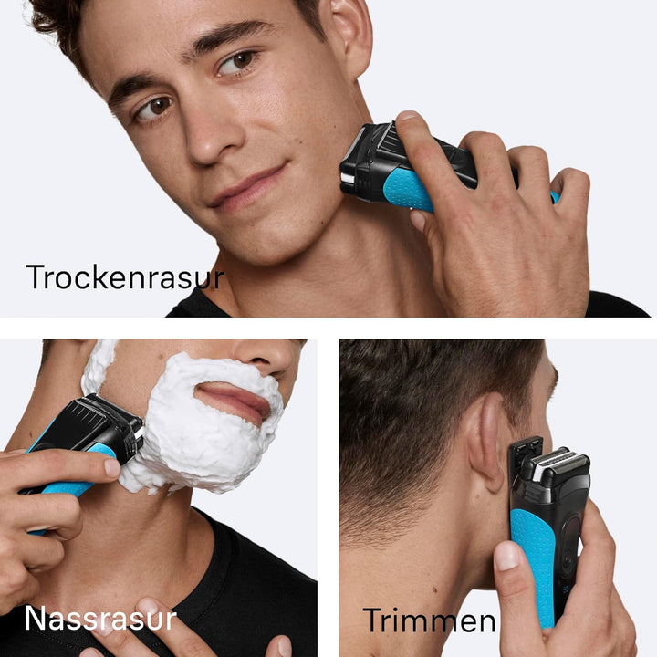 Braun Series 3+ Elektrorasierer, 3 Flexible Klingen, Effizienter MicroComb Mitteltrimmer, Präzisions