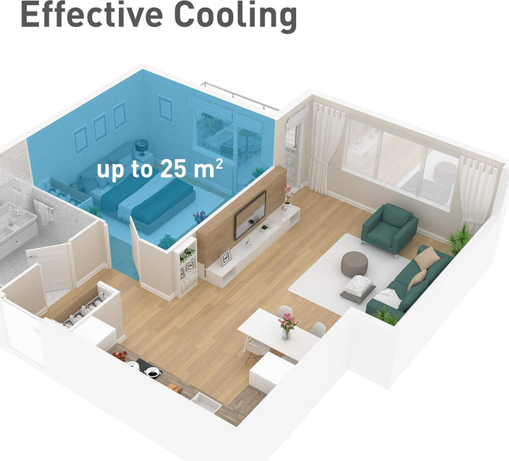 SUNTEC Mobiles lokales Klimagerät Freeze 9.000 Eco R290 | für Räume bis 80 m3 (34 m2) | inkl. Abluft