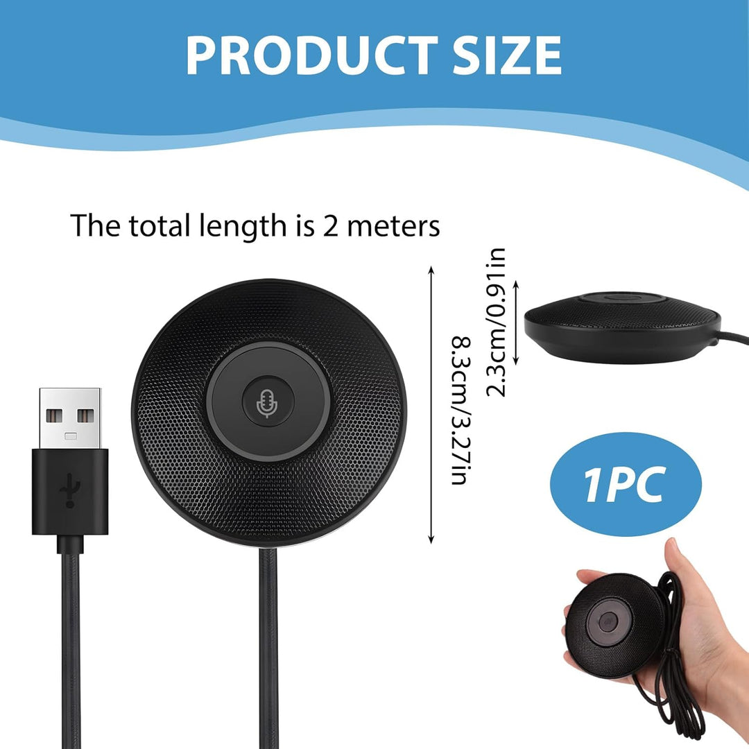 USB Konferenzmikrofon, USB Mikrofon für PC, 360 Grad Omnidirektionales Kondensator Mikrofon mit Stum