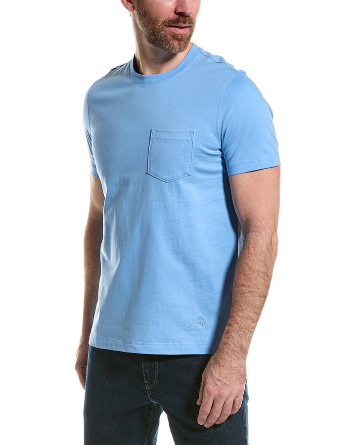 Brooks Brothers T-Shirt mit Tasche aus Jersey, M Blau