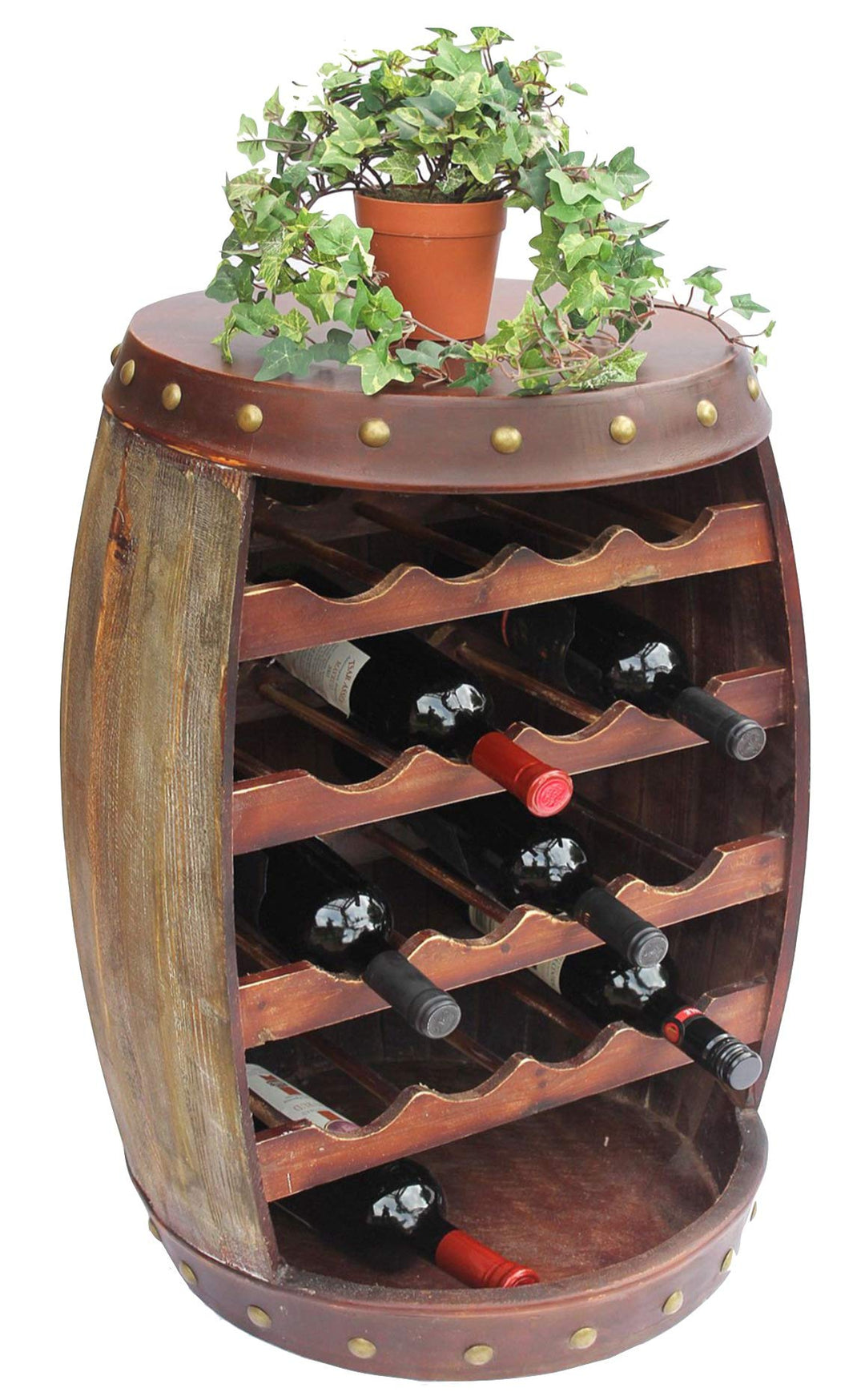 DanDiBo Weinregal Holz mit Ablage Weinfass 1546 Fass 70cm Flaschenregal Flaschenständer Weinständer