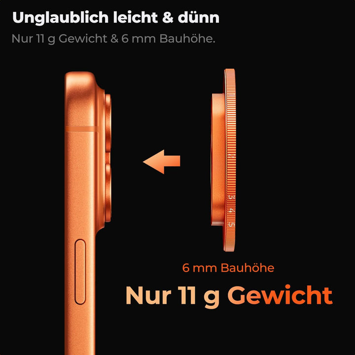K&amp;F CONCEPT Snap-On ND2-32 Filter kompatibel mit iPhone 17 Pro/Pro Max | Orange, 11,2g extrem Leicht
