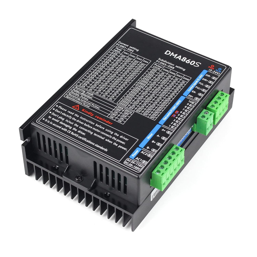 RATTMMOTOR Schrittmotortreiber DMA860S,Digitaler Schrittmotor Treiber,8,2A,18-160V DC,256 Microstep,