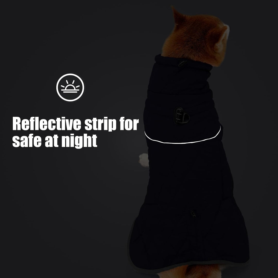 HEYWEAN Hundemantel Winter Wasserdicht Hundejacke mit D-Ring Warm Mantel Hund Fleece Hundepullover R