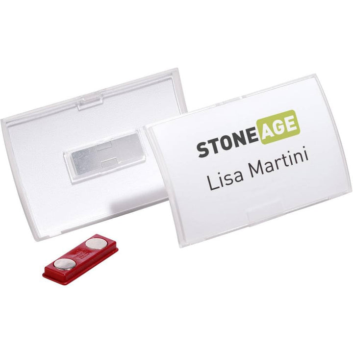 Durable Namensschild Click Fold, mit Magnet, 40 x 75 mm, 70% recycl. PP, 10 Stück, 821219, 40 x 75 m