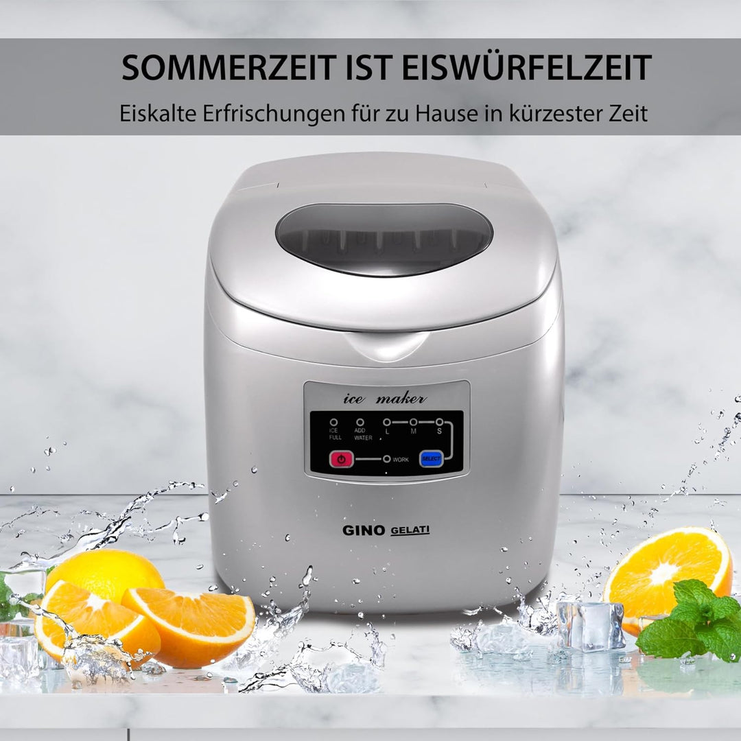Syntrox Germany Eiswürfelmaschine Eiswürfelbereiter Eiswasser Edelstahl Bolavi, 15 kg Eiswürfel pro