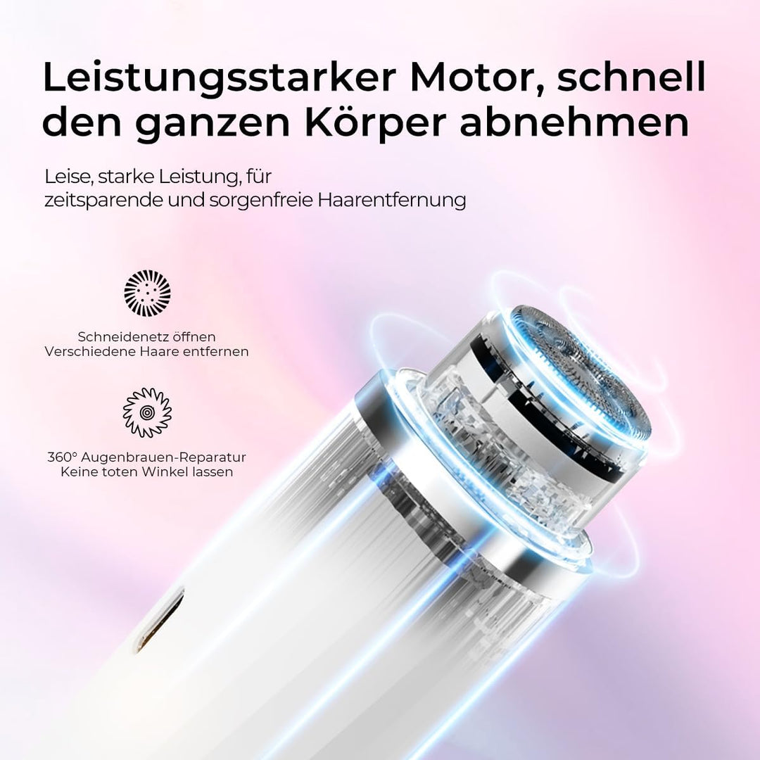 Damen-Elektrorasierer, IPX7 wasserdicht, für Nass- und Trockengebrauch geeignet, Doppelköpfe für Bei