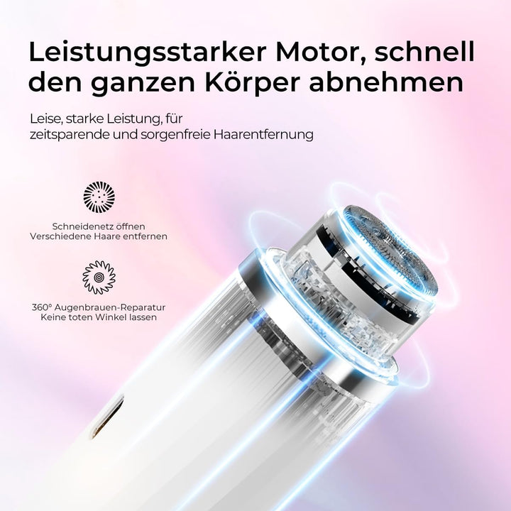 Damen-Elektrorasierer, IPX7 wasserdicht, für Nass- und Trockengebrauch geeignet, Doppelköpfe für Bei