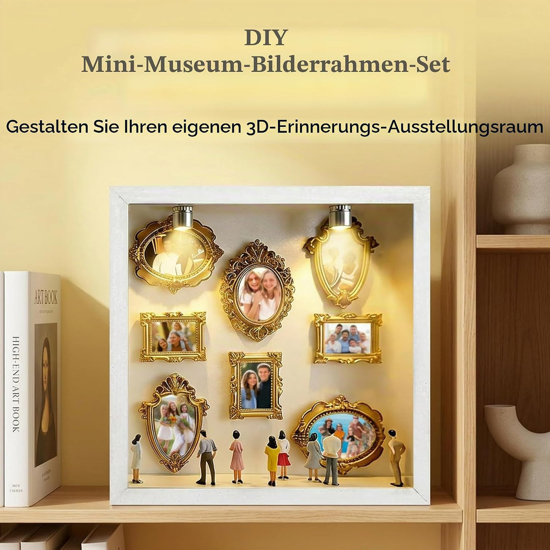 DIY Mini Museum Bilderrahmen,Mini Figuren Menschen Museum Silhouette Box, Menschen Figuren Museums M