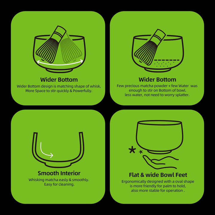 Japanische Matcha-Schale aus Keramik mit Schneebesenhalter, 510 ml. TEANAGOO K14, Blau, Chawan Match
