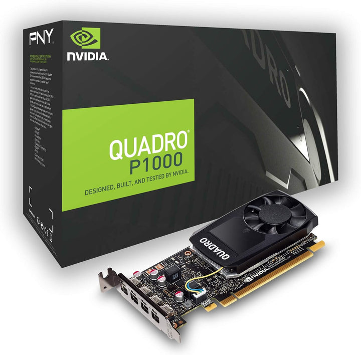PNY Quadro P1000 Professional Graphic Card 4GB GDDR5 PCI Express 3.0 x16, Single Slot, 4x Mini-Displ