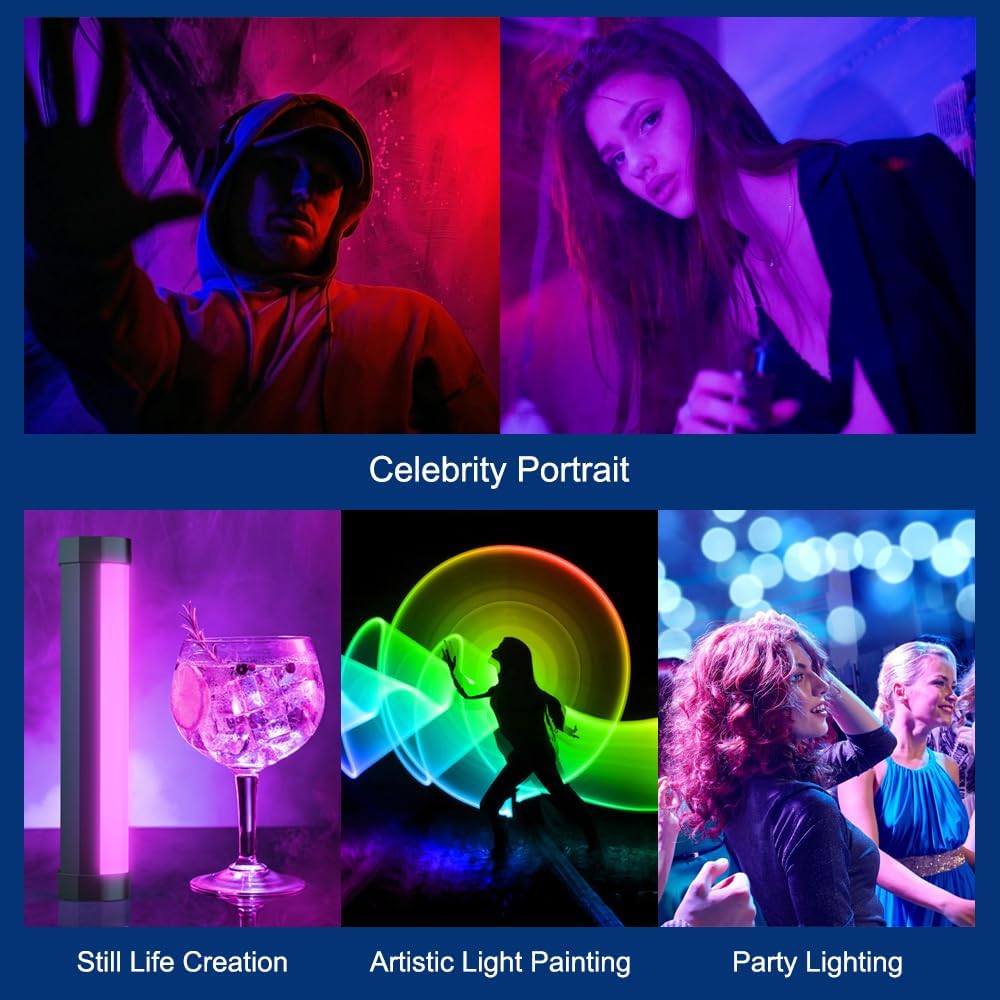 LUXCEO V8 LED Lichtstab, RGB LED Videoleuchte für Fotografie, Dimmbare 3000K/6000K,RGB Kamera Licht