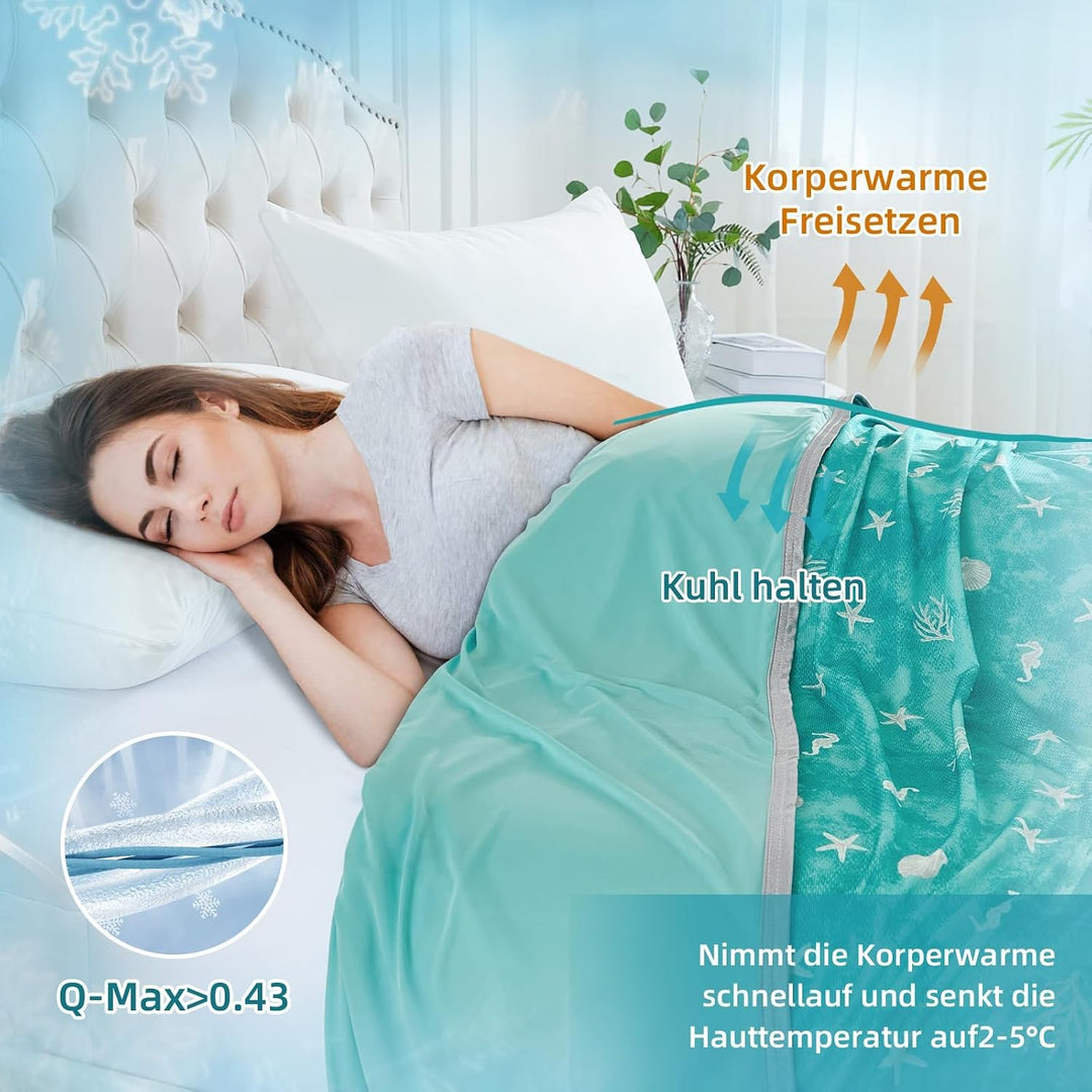 WONGS BEDDING Kühldecke Sommerdecke mit Japanische Arc-Chill Q-Max 0,43 Kühlfasern, Kühlende Decke f