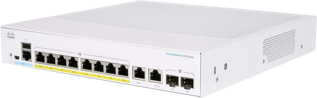 Cisco Business CBS350-8FP-2G Managed Switch | 8 GE-Ports | Full PoE | 2 x 1G-Combo-Ports | Begrenzte