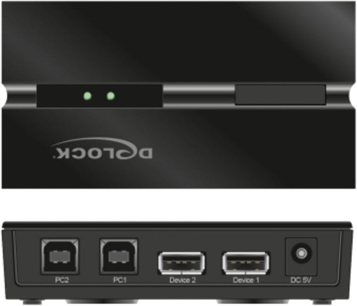 Delock USB 2.0 Switch f. 2 PC an 2Geräte USB-Umschalter, schwarz