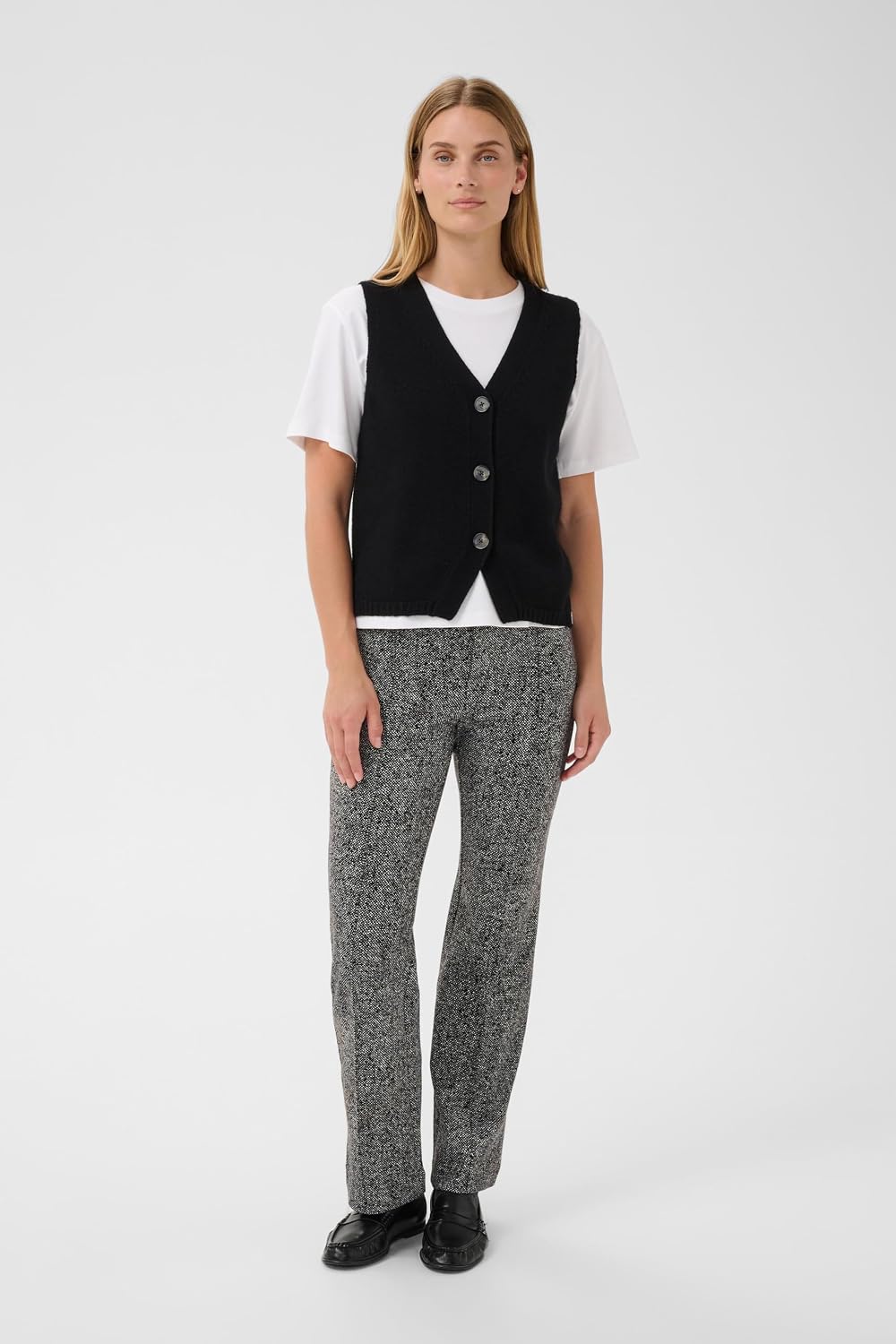 PART TWO Damen Jerseyhose PontasPW Comfort Taile Gerade 34 Salt And Pepper, 34 Salt And Pepper