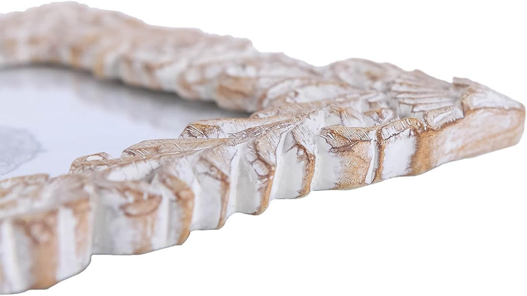 NIKKY HOME Bilderrahmen im Landhaus-Stil, Blumenmotiv, rustikaler Kunstharz, 10,2 x 15,2 cm, mit wei