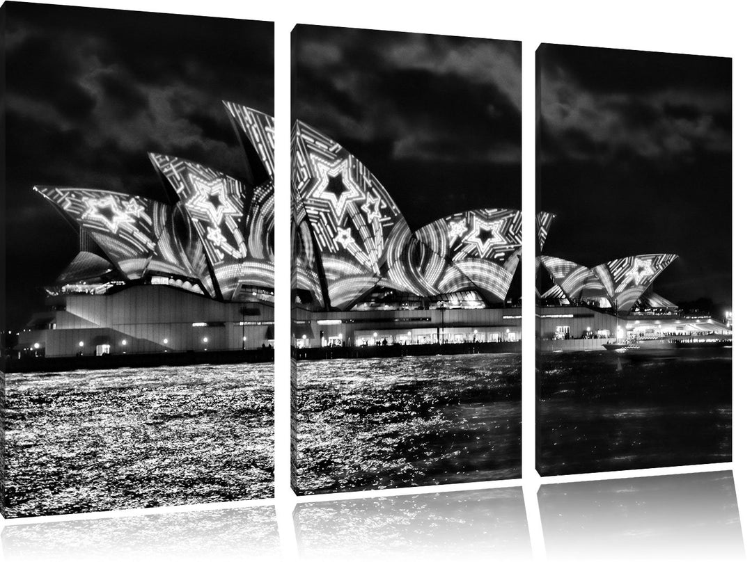 Pixxprint Sydney Opera House als Leinwandbild/Grösse: 3 Teilig (120x80) cm/Wandbild/Kunstdruck/ferti