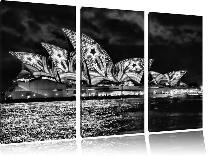 Pixxprint Sydney Opera House als Leinwandbild/Grösse: 3 Teilig (120x80) cm/Wandbild/Kunstdruck/ferti