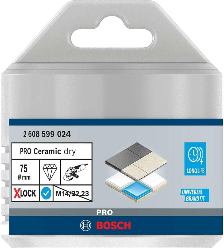 Bosch 1x PRO Multi Material Diamanttrockenbohrkronen für X-Lock und kleine Winkelschleifer (für Flie