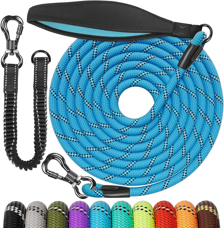 Aystkniet Bungee Schleppleine für Hunde 3M 5M 9M 10M 15M 20M 30M, Schockabsorbierende Hundeleine mit