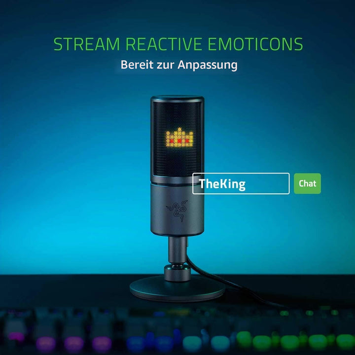 Razer Seiren Emote - USB Kondensator-Mikrofon für Streaming mit Emoticon Display (8-Bit-LED-Display,
