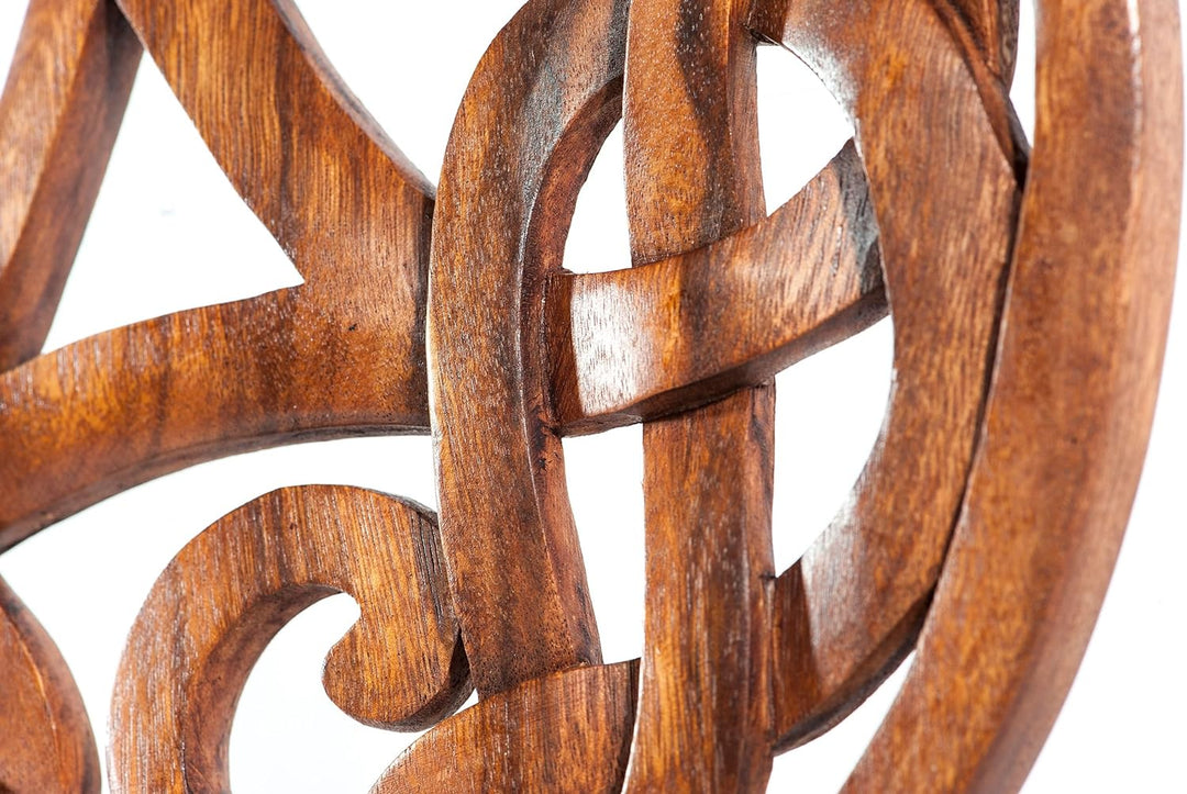Windalf Grosses Celtic Wandbild Alesia Ø 29 cm Triskele Holzbild Wanddeko Handarbeit aus Holz