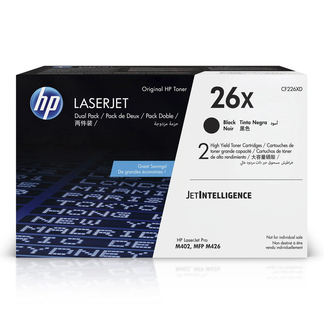 HP 26X (CF226XD) Multipack Original Toner (2x Schwarz) mit hoher Reichweite für HP Laserjet Pro M402