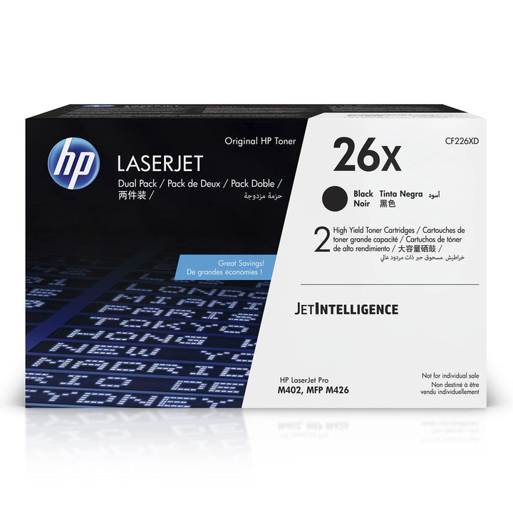 HP 26X (CF226XD) Multipack Original Toner (2x Schwarz) mit hoher Reichweite für HP Laserjet Pro M402