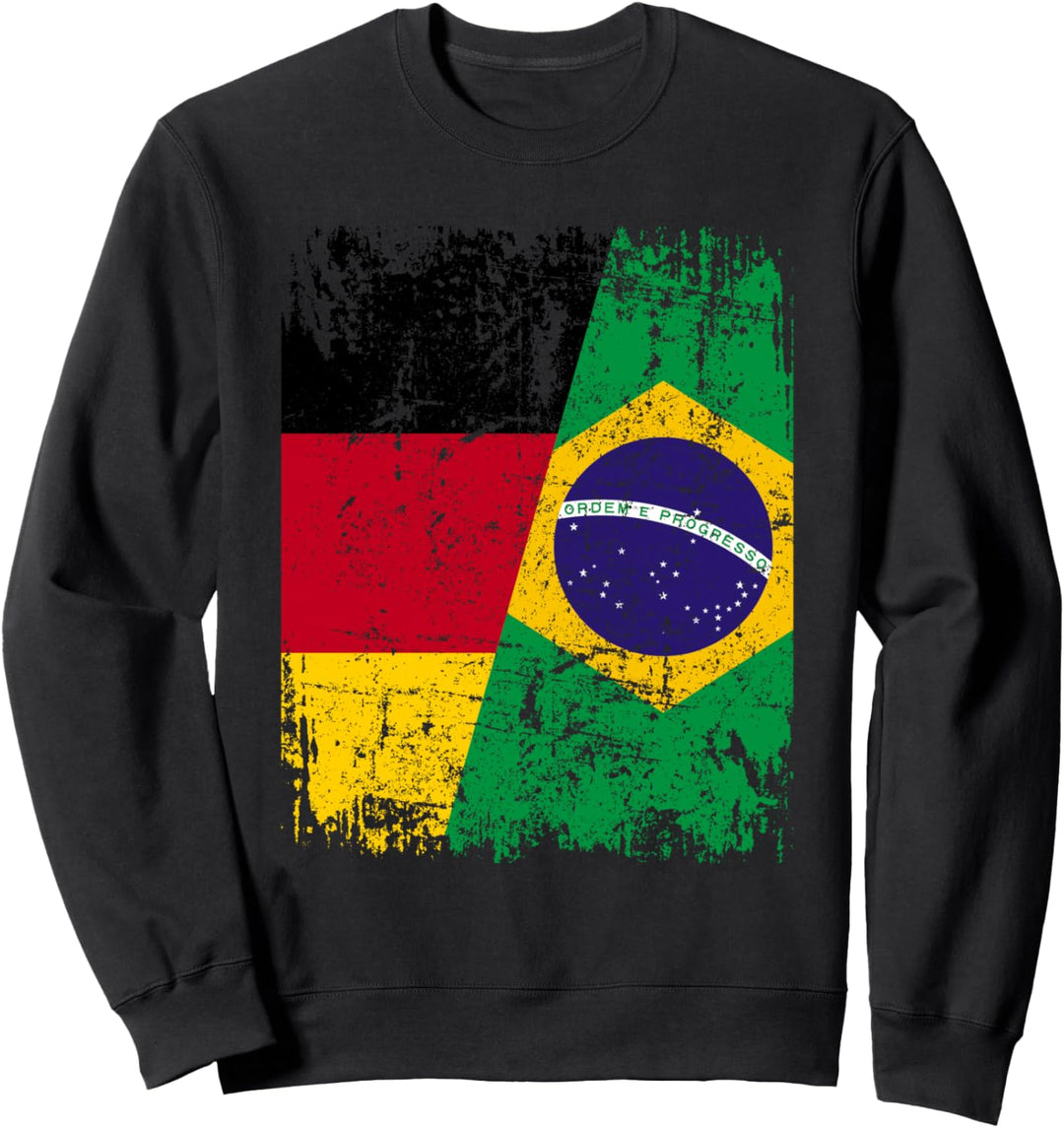BRASILIEN DEUTSCHLAND Flagge | Damen Herren Kinder Brasilien Sweatshirt
