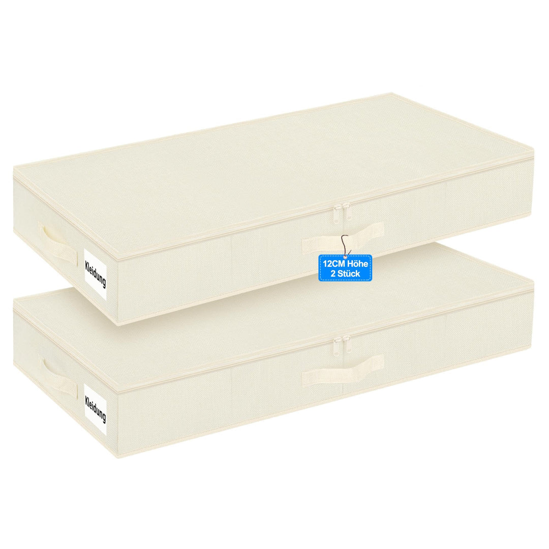 Unterbett Aufbewahrungsbox 2er Set, Faltbare Unterbett Aufbewahrung mit Deckel, Stabil & Wasserdicht