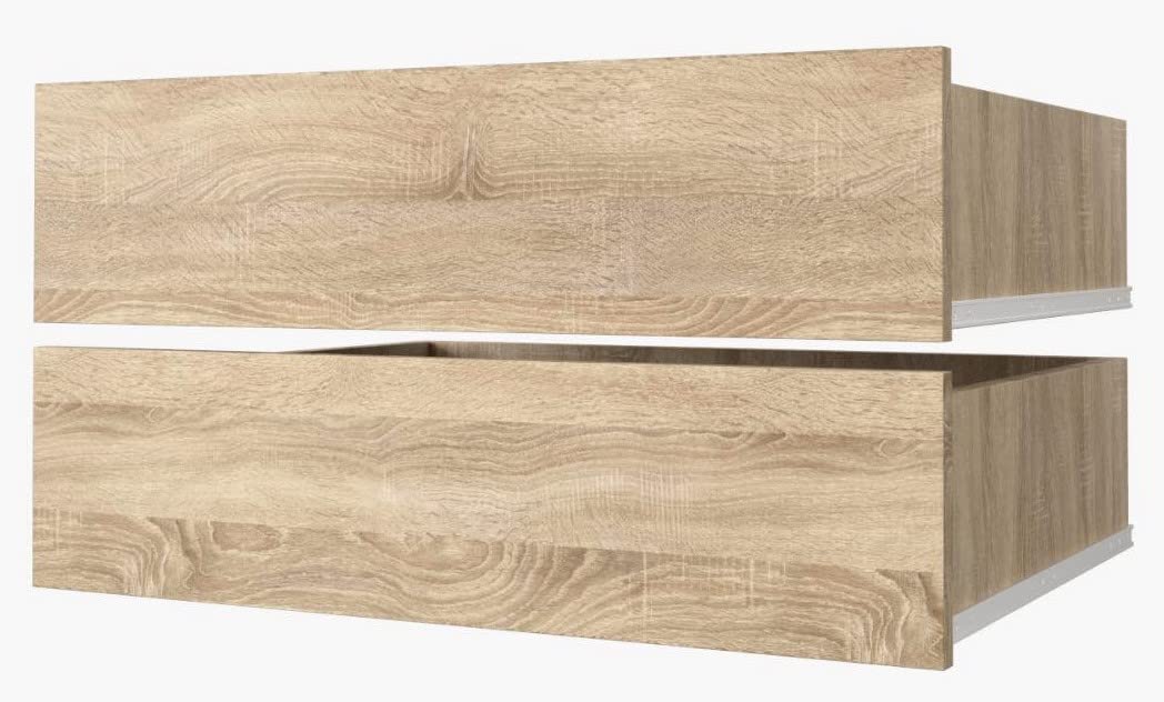 KRYSPOL Schubladen für Schiebeschränke, Set mit 2 Schubladen (Sonoma Eiche), Sonoma Eiche