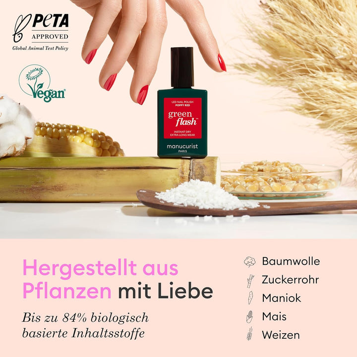 Manucurist Green Flash™ Blassrosa Gel Nagellack Hortencia - Hema Free UV Lack, 12-Free Lack, Bio-bas