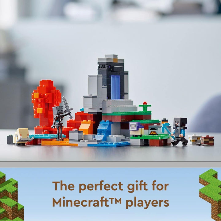 LEGO Minecraft The Ruined Portal 21172 Building Kit; Fun Minecraft Toy for Kids with Steve and a Wit