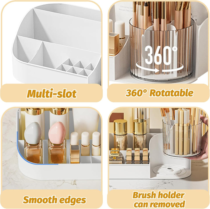 DASITON Make Up Kosmetik Organizer, 360° drehbarer Make Up Pinsel Organizer, Schmink Aufbewahrung fü