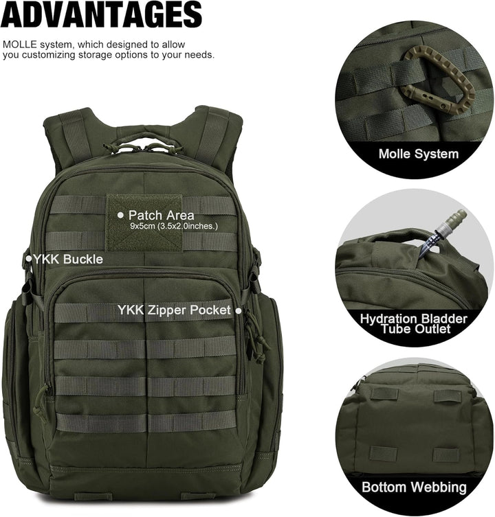 Mardingtop 25L/28L/40L Militär Rucksack Herren Arbeit für Taktischer Assault Wandern Reisen Outdoor