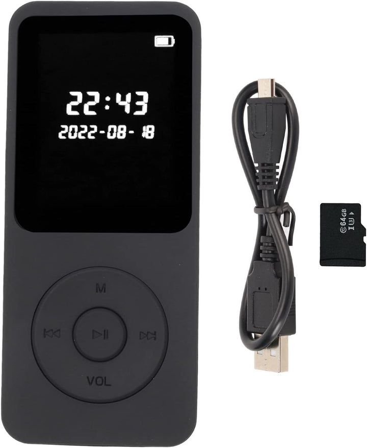 MP3-Player mit Bluetooth 5.0, HiFi-Musik-MP3-Player mit Sprachaufzeichnung für Sport, Laufen, Gehen,