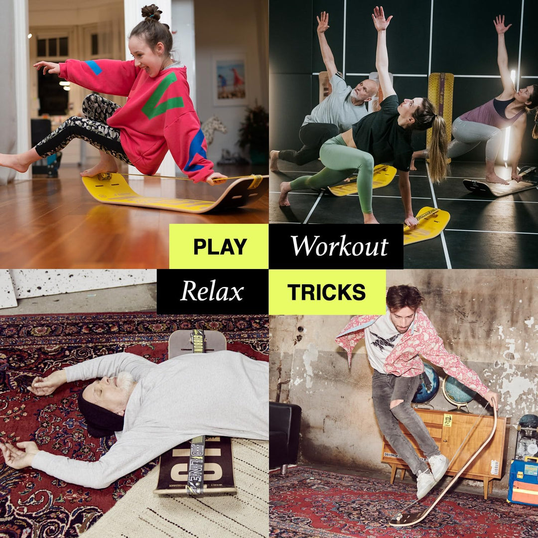 GIBBON Giboard-Set - Zen/Active/Play | Innovatives Balance Board | Gleichgewichtstrainer | Interakti